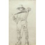 CHARLES JOHN WATSON (1846-1926, BRITISH) A Reaper pencil drawing, unsigned but dated February 1888