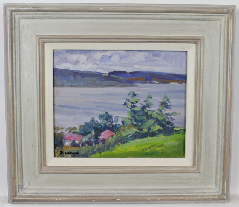 * DIARMUID LARKIN (1918-1989, IRISH) Irish coast oil on board, signed lower left 7 1/2 x 9 ins