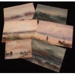 WILLIAM FREEMAN (1853-1943, BRITISH) Landscape studies group of eight watercolours, mostly signed