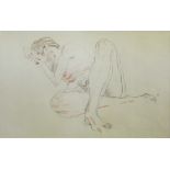 * HENRY BIRD, ARCA (1909-2000, BRITISH) Nude covering face pencil and chalk, unsigned 14 x 20 ins