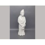 Late 20th century blanc de chine figure of an Oriental gentleman in his robes, 12ins high