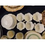 Part set of Shelley tea wares with white ground, raised shell style relief, model No RD272101,