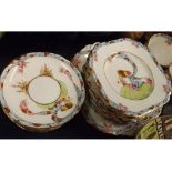 Part set of Melba bone china Dolly Vandon decorated china wares with figural centre, comprising 10