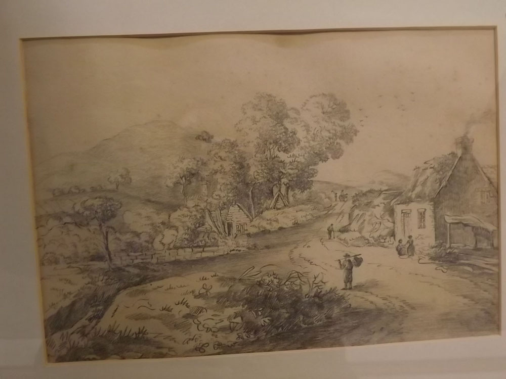 C Ogilvy, signed group of four pencil drawings, Village scenes with figures, assorted sizes (4) - Image 3 of 4