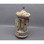 Italian ceramic and silver plated mounted revolving cigarette dispenser with ballerina centre, The