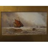 F Grayson, signed, pair of watercolours, Seascapes, 6 x 12ins (2)