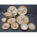 Mixed Lot: Crown Fieldings wares to include a teapot, heart-shaped small dish, cake stand, varying