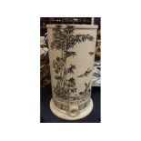Victorian printed Maignens patent filter rapid with printed scenes of bamboo with cranes, 15ins tall