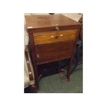 Georgian mahogany wash stand with lift up lid and open well, with single panelled cupboard door with