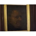 19th century, oil on panel, Head and shoulders portrait of a gent, 7 x 5 1/2 ins