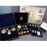 Nine late 20th century boxed Windsor Mint and other coin sets mainly relating to Princess Diana (