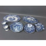 Mixed Lot of Spode Italian wares: egg cups, two shallow dishes, small ivy leaf formed dish etc (7)