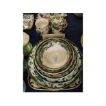 Group: Masons Chartreuse wares to include various sized dishes, two small bowls, square two-