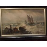 After T H Weber, pair of chromolithographs, Seascapes, 9 1/2 x 16ins (2)