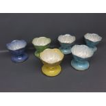 Six Maling lustre ware cabbage leaf formed sundae dishes (6)