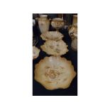 Group of Crown Devon wares to include three varying sized shaped bowls with blush ground and