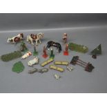 Small collection of base metal toy animals
