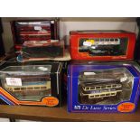 Group of 11 late 20th century boxed die-cast buses by various makers