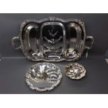 Silver plated entre dish etc