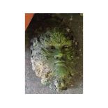 Composite green man mask, decorated with acorns and oak leaves, length 14 1/2 ins