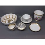 Dresden cup and saucer, large German breakfast cup and saucer and Vista Allegre small jardini re,