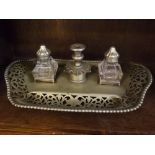 Silver plated inkstand