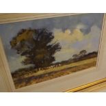 *Kevin B Thompson, "Norfolk Landscape", oil on card, signed lower right, 9 x 13 1/2 ins