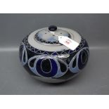 German stoneware lidded container, 7ins diameter