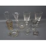 Mixed glass including various 19th century and later drinking glasses etc