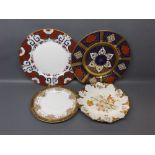 Two Caverswall large dinner plates, further smaller side plate and one other