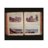 Victorian scrap album circa 1871: mainly assorted UK topographical engravings plus approx 18