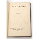 ADAMU: LYRA NIGERIAE, published by the author for private circulation, 1907, 99pp, rebound cloth