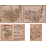 T T ARCHER: SUFFOLK, engraved hand coloured map circa 1848, approx 165 x 220mm, together with