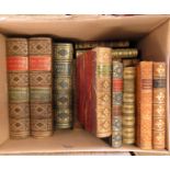 Two boxes: Leather bindings, prize bindings etc