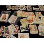 Two tins: good quantity larger type cigarette card sets, part sets and odds with sets including