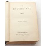 HENRY JAMES: THE BOSTONIANS A NOVEL, London & New York, MacMillan, 1886, 1st one volume edition,