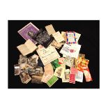 One box: assorted ephemera including Victorian album of manuscript pen and ink poetry, prose and