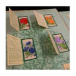 60 "Kensitas Flowers" cigarette cards, "silks", each housed in original printed card sleeves as