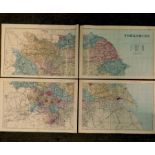 J & C WALKER: NORTH RIDING - WEST RIDING OF YORKSHIRE, 2 engraved hand coloured maps, 1838 and 1839,