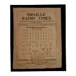 BRAILLE RADIO TIMES A WEEKLY PERIODICAL, CONTAINING AN AUTHORITATIVE RESUME OF PROGRAMME