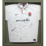 England Rugby Union replica shirt, circa 2006 Nations Championship, signed by approx 24 former