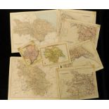 WALLACE?: INDEX MAP TO YORKSHIRE, engraved hand coloured map, circa 1825, approx 145 x 150mm plus