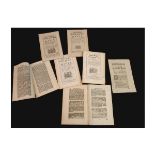 Eight 17th century Parliamentary Acts, circa 1687-1690 including an Act to Enable the Inhabitants of