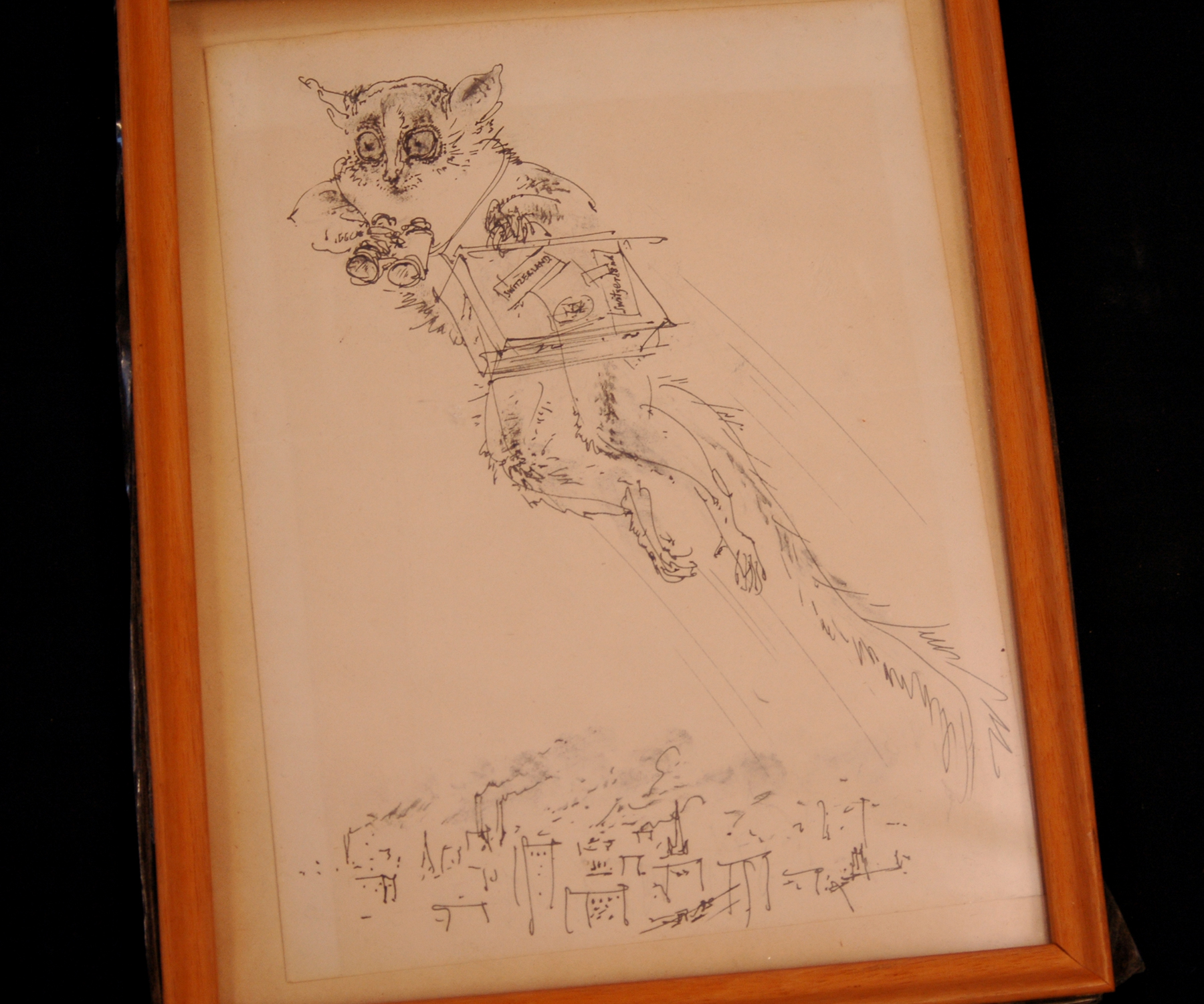 RALPH THOMPSON (1913-2009), original pen and ink humorous illustration depicting a bush baby jumping - Image 2 of 5