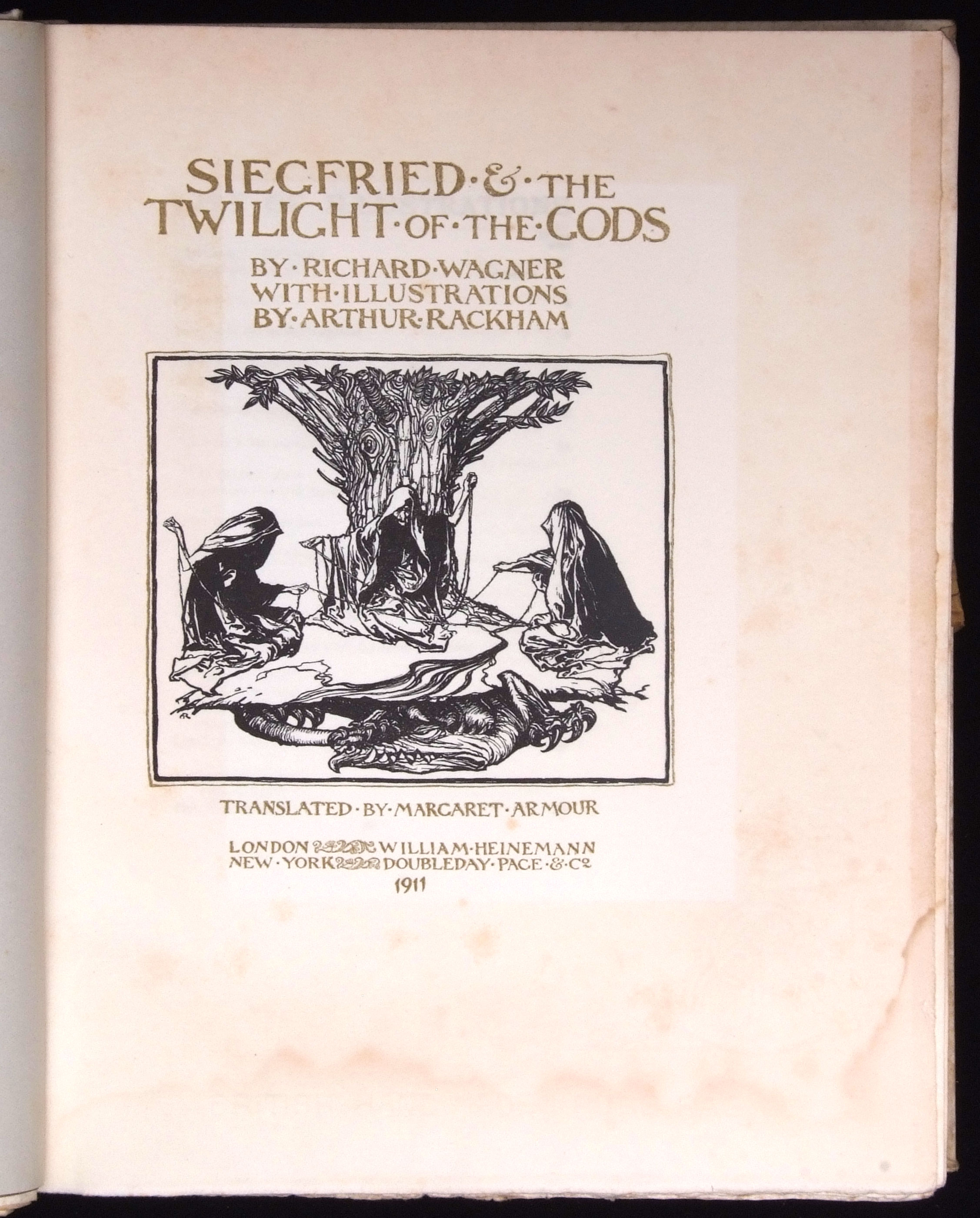 RICHARD WAGNER: SIEGFRIED AND THE TWILIGHT OF THE GODS, illustrated Arthur Rackham, London, - Image 3 of 26