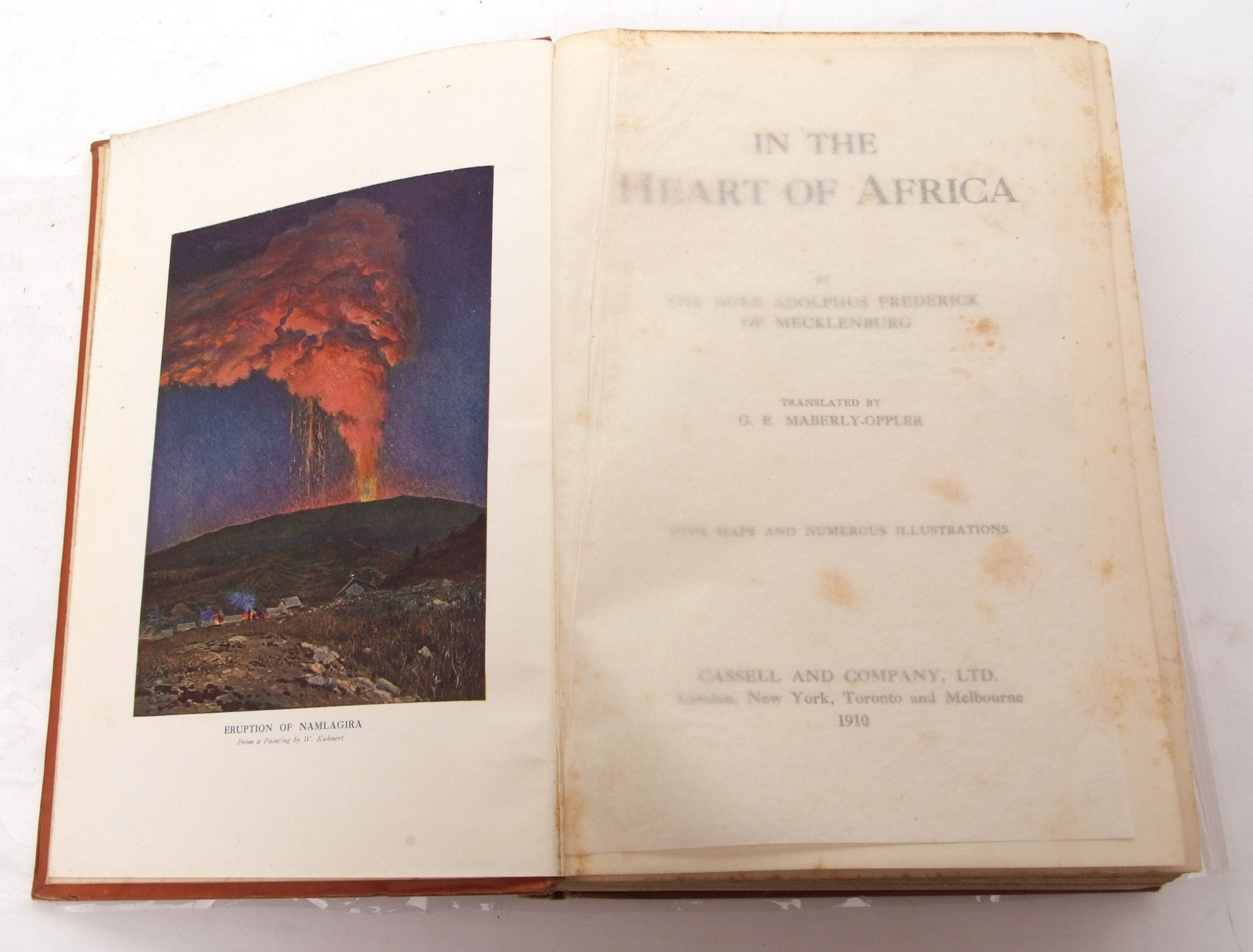 ADOLPHUS FRIEDRICH, DUKE OF MECKLENBURG: IN THE HEART OF AFRICA, translated G E Maberly-Oppler,