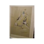 C Mynott, signed pastel, Seated female nude, 32 x 22ins