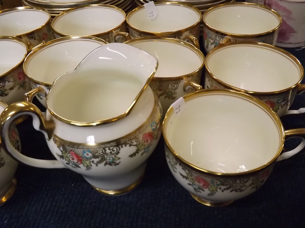 Quantity of Salisbury part tea wares, with gilded and floral rimmed decoration, comprising ten - Image 2 of 3