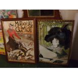 Two reproduction framed advertising posters, each approx 25 x 34ins