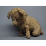 Vintage mohair model of a seated dog